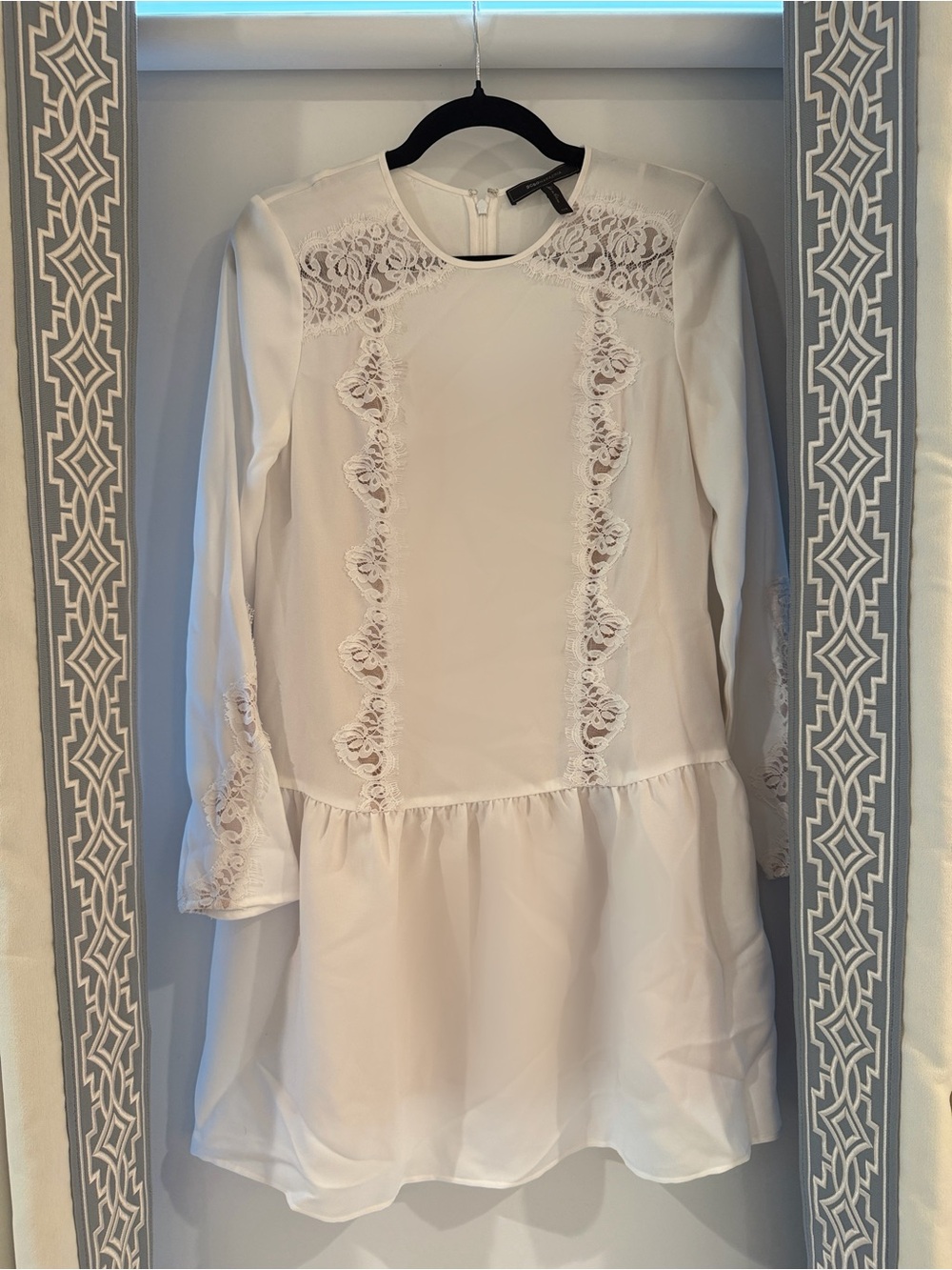 BCBGMaxAzria White Lace Peplum Hem Girls' Dress